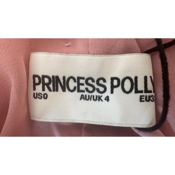 2/$30 NWT Princess Polly Pink Size 0 Ruched Satin Bow Mini Dress - Picture 7 of 16